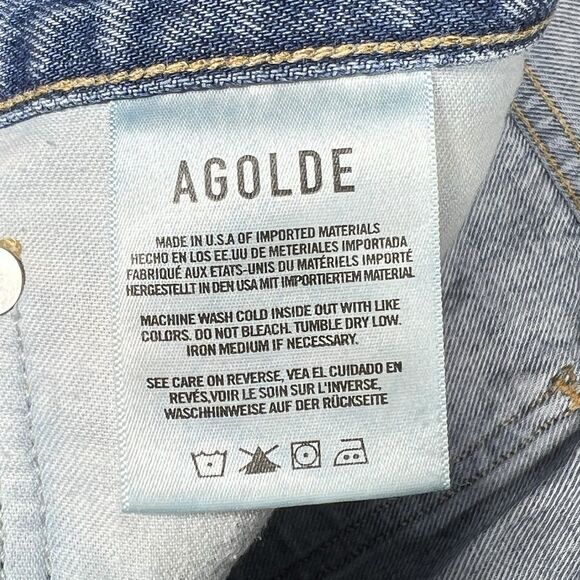 AGOLDE 90's Mid Rise Loose Fit Jeans Fall Out Size 27 Distressed Medium Wash - Picture 13 of 15